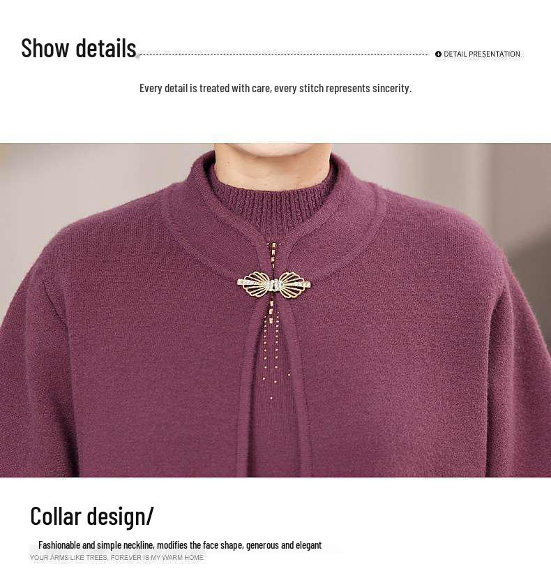 Autumn Knitwear Two-Piece Plus Size Set for Middle-Aged and Elderly Women - Stylish Sweater Outfit for Fashionable Moms & Grandmas.