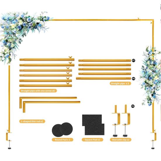 Over The Table Rod Stand with Clamps Adjustable 59"-86" Length 28"-41" Height Table Arch Stand Metal Balloon Garland Arch