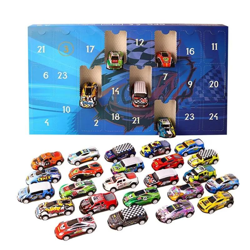 24 Days Christmas Advent Calendar, Car Toys Engineering Fire Truck Car Toys 2025 Countdown Calendar, Gift Box for Kids