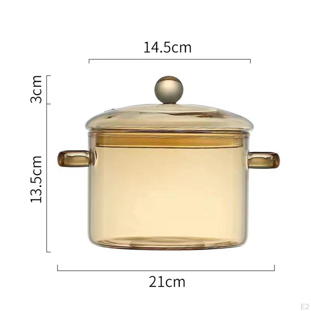 Clear Glass Soup Pot with Lid - Perfect for Pasta and Noodles