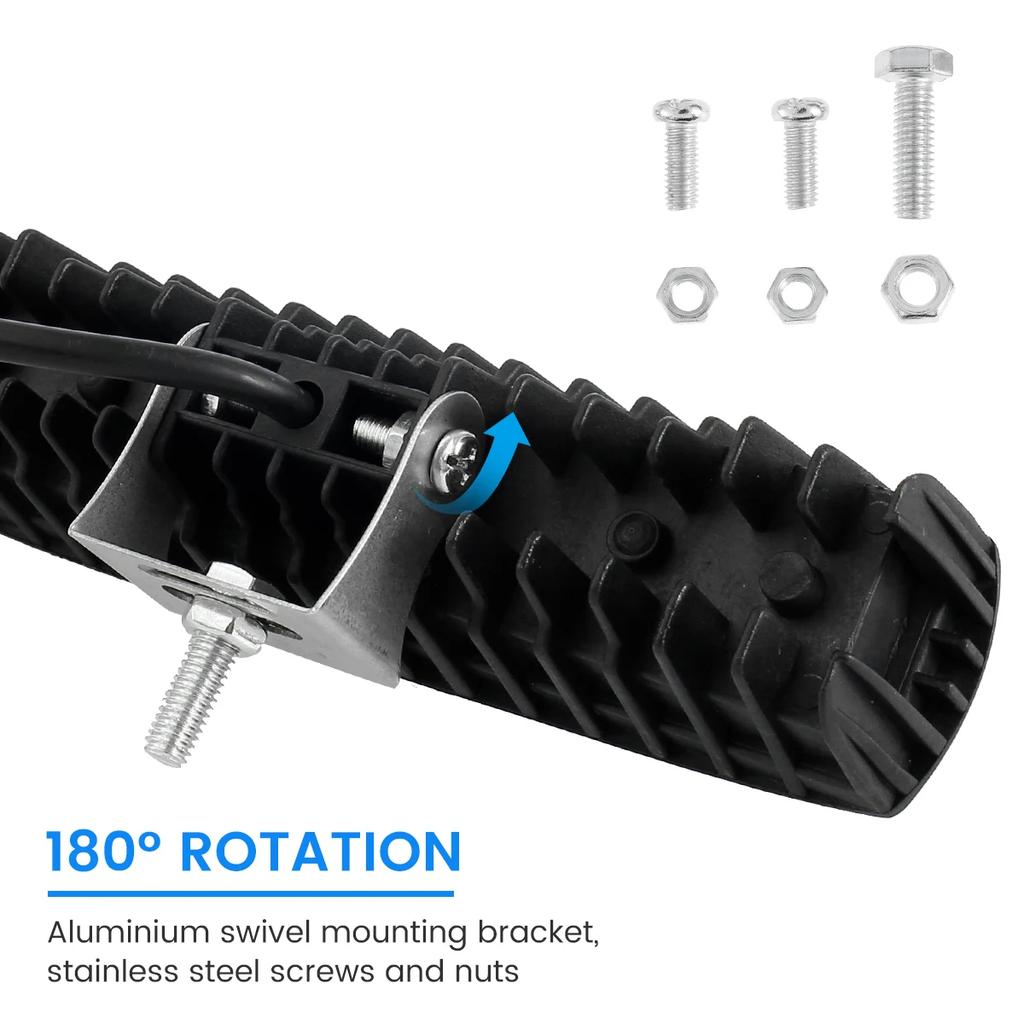 Car LED Light Bar 12V 18W 6000K Super Bright Work Light IP67 Waterproof Flood Spot White Off Road Head Light Driving Light