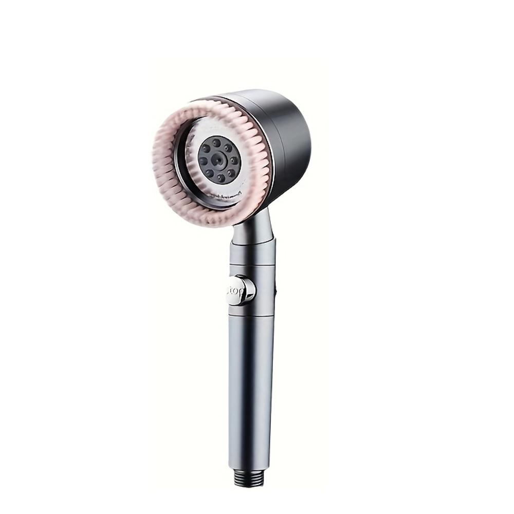 Pommeau de douche 5+1 modes avec brosse de massage ABS Haute pression Économie d'eau Portable Filtre de salle de bain Pommeau de douche Arrêt d'eau à une touche