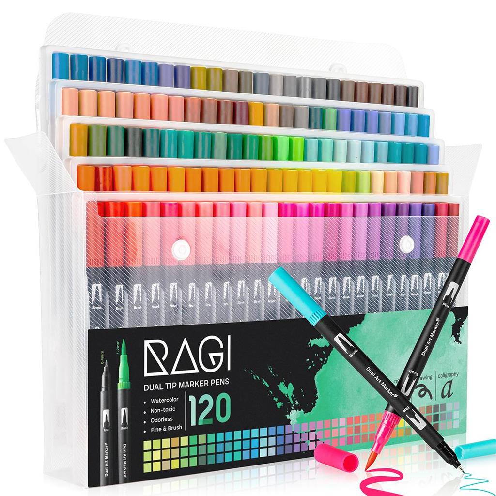 Watercolor Markers Double-Sided Markers 120 Colors RAGI
