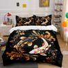 Koi Fish Decorative Art Set Soft Comfortable Duvet Cover Bedding Set Included 1*Duvet Cover & 2*Pillowcases, Gift