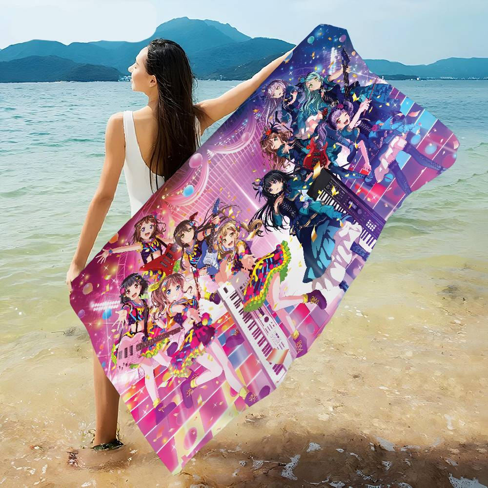 B-BanG Dream Microfiber Blanket Quick Drying Beach Towels Oversized Printing Super Absorbent Pool Towel Blanket