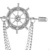Tassel Chain Brooch ,Jewelry Accessories Hanging Alloy Badge Decor Rudder for Men