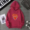Love Fire Graphic Print Hoodie Pure Cotton High Quality Loose Shoulder Hooded Sweater Trend Fashion Sweatshirt