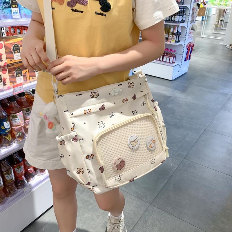 Прозрачная большая вместительная сумка-тоут женская сумка через плечо с мультяшным — фото 17