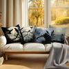 Halloween Black Tree Crow Pillowcase Cushion Polyester 45X45Cm Throw Pillow Cover Sofa Chair Bed Cushion Cover Pillowslip Decor