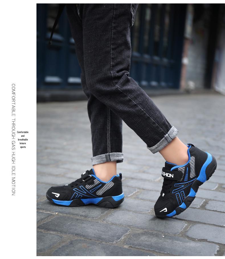 Boys' Waterproof Leather Sneakers for Fall/Winter – Casual, Velcro Running Shoes for Elementary to Middle School