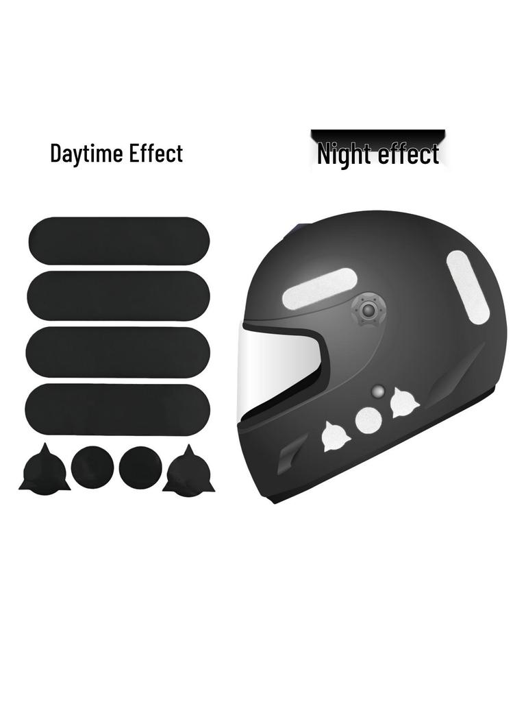 Retro Black Reflective Racing Helmet & Vehicle Sticker Set