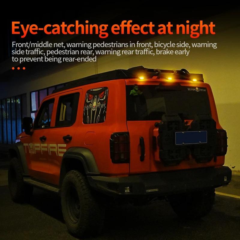 2/4/5x New Solar Car Roof Light Wireless RGB Strobe Cab Truck SUV Roof Lights with Remote Control Interior LED Flash Lamp