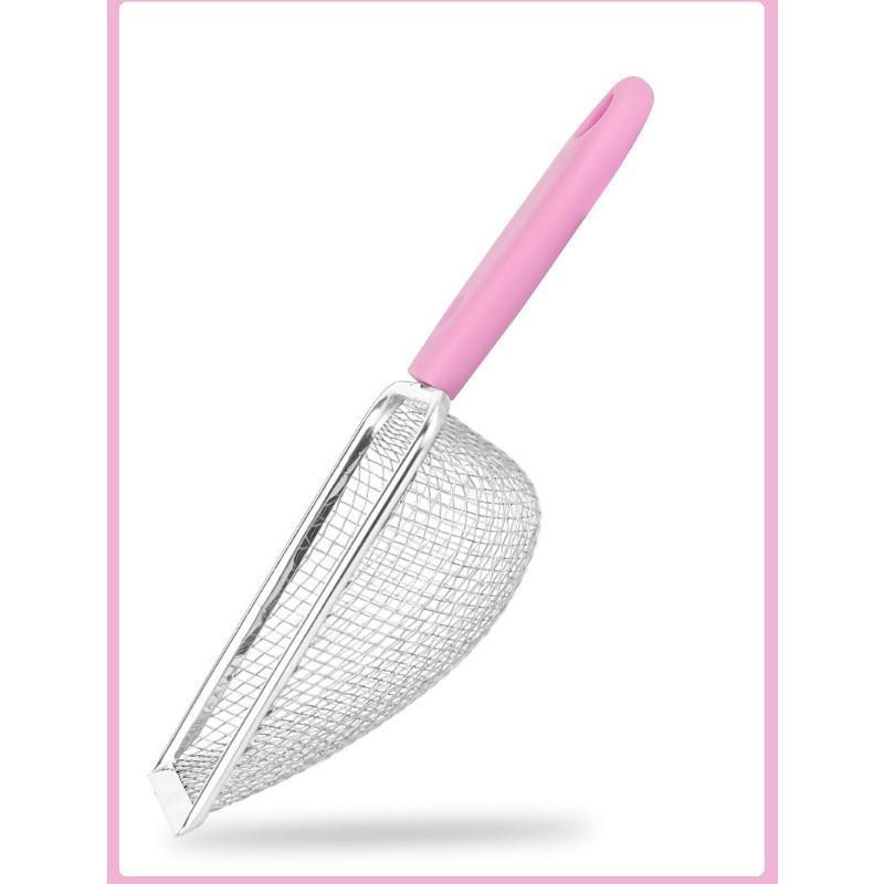 Stainless Steel Cat Litter Shovel Large Fine-pore Bentonite Mesh Shovel for Picking Up Toilet Feces Cat Pet Cleaning Tool