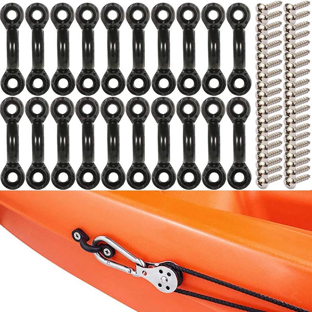 10PCS/20PCS C-Shaped Sailing Deck Rope With Screws Marine Hardware Fixed Handle Buckle Replacement Parts For Kayak Boat Accessories