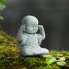 DIY Little Monk Ornament Chinese Style Buddha Statue Mini Bald Monk  Fish Pond Landscaping