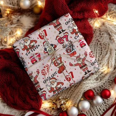 Christmas 67 Edition Gift Wrap Paper Festive Holiday Wrapping Wrap Funny Secret Santa Gag Gifts for Friends And Coworkers