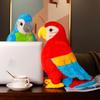 Simulated Red Parrot Doll Blue Parrot Plush Toy Zoo Ornaments Doll Children's Birthday Gift