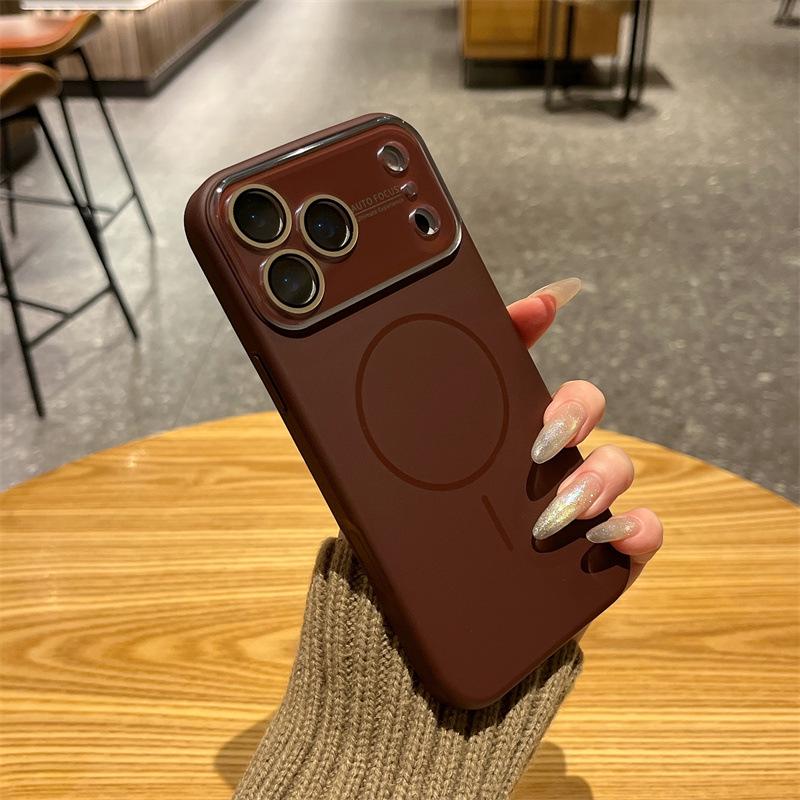 iPhone 17 Pro Skin-Feel Magnetic Crystal Phone Case: Full Coverage, Drop-Proof Protection for 13/14/15/16 Pro.