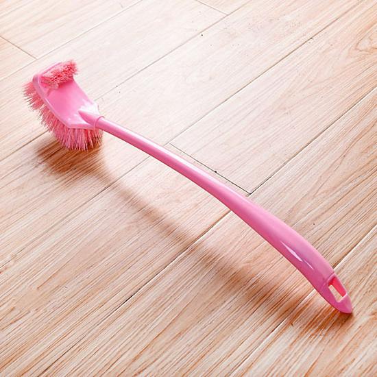 Durable Long-Handled Toilet Brush Set with Soft Bristles and Stand