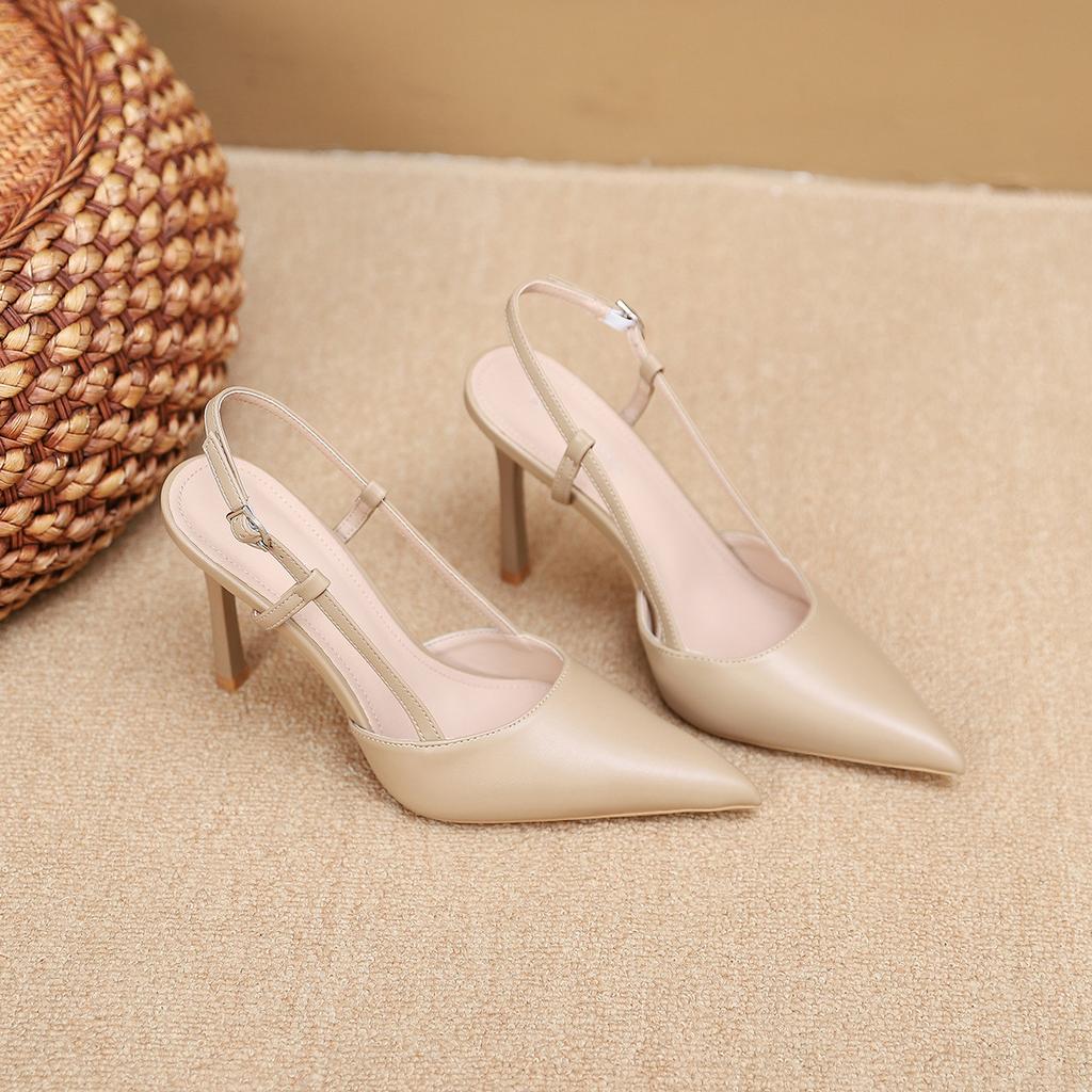 2199-7 European and American Fashion Women Pointed High-heeled Sandals Spring and Summer New Bag Head Empty Stiletto Sandals Women's Shoes