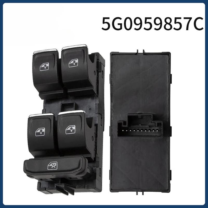 5G0959857D 5G0959857C For Seat Leon Chrome Master Window Lifter Switch For VW Golf MK7 Passat B8 Tiguan Touran