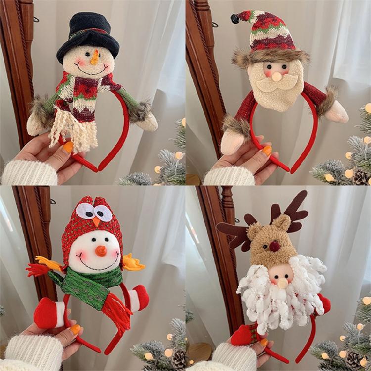Xmas Snowman Hair Hoop Gingerbread Man Headband Lovely Christmas Hair Ornaments