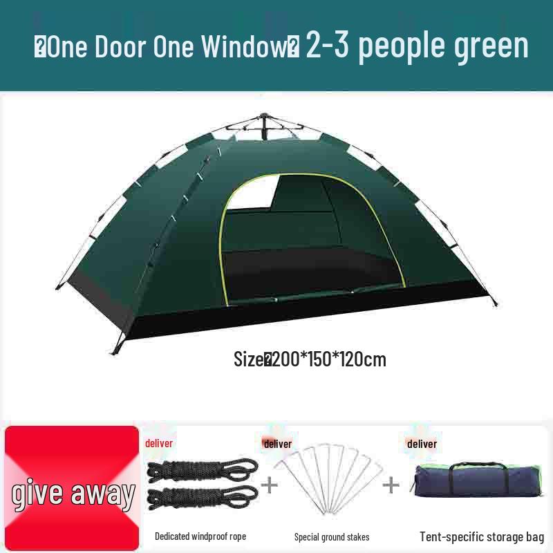 Double Person Automatic Tent: Thickened, Rainproof & Sun-Protective for Outdoor, Wild Camping or Beach Use