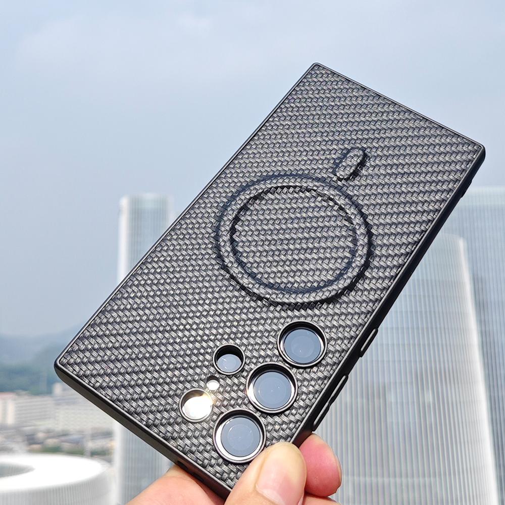 Oryginalne Skórzane Etui na Telefon Dla Samsunga Galaxy S23 S24 S25 Ultra Etui Luksusowe Wbudowany Magnetyzm S25Ultra S24Ultra Pokrowiec Ochronny