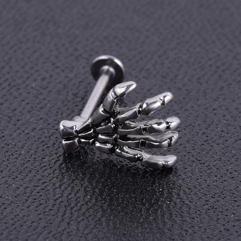 1pcs Hip Hop Skull Claw Lip Nail Lip Jewelry Ear Bone Stud Earrings Piercing Jewelry