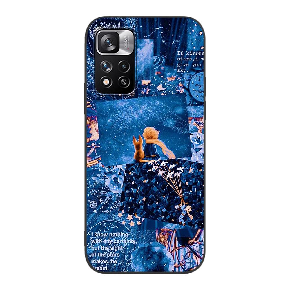 Little Prince Anime Space Case for Xiaomi Redmi Note 9S 9 8 10 11 Pro 9C 9A 7 8T 7A 8A 10S 11T 11E 9T Black Silicone Phone Cover