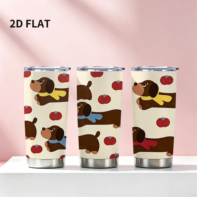 591ml Car Tumbler Dachshund Apple Element Straw Cup portable tumbler 20oz tumbler tumbler with lid insulated travel cup