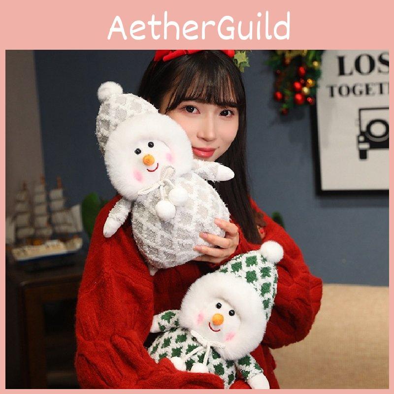 Charming Plush Snowman Cushion Adorned With Holiday Colors For Childrens Gifts