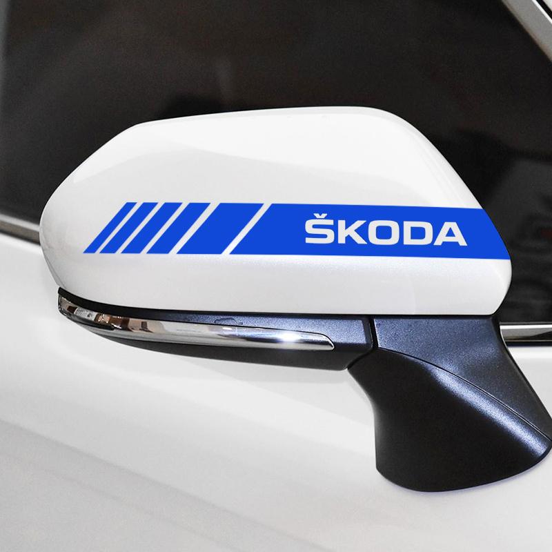 CGT1 20*2cm car rearview mirror side sticker waterproof decal, suitable for Skoda Octavia, Scala, Rapid, Kamiq, Kodiaq, Fabia, Superb