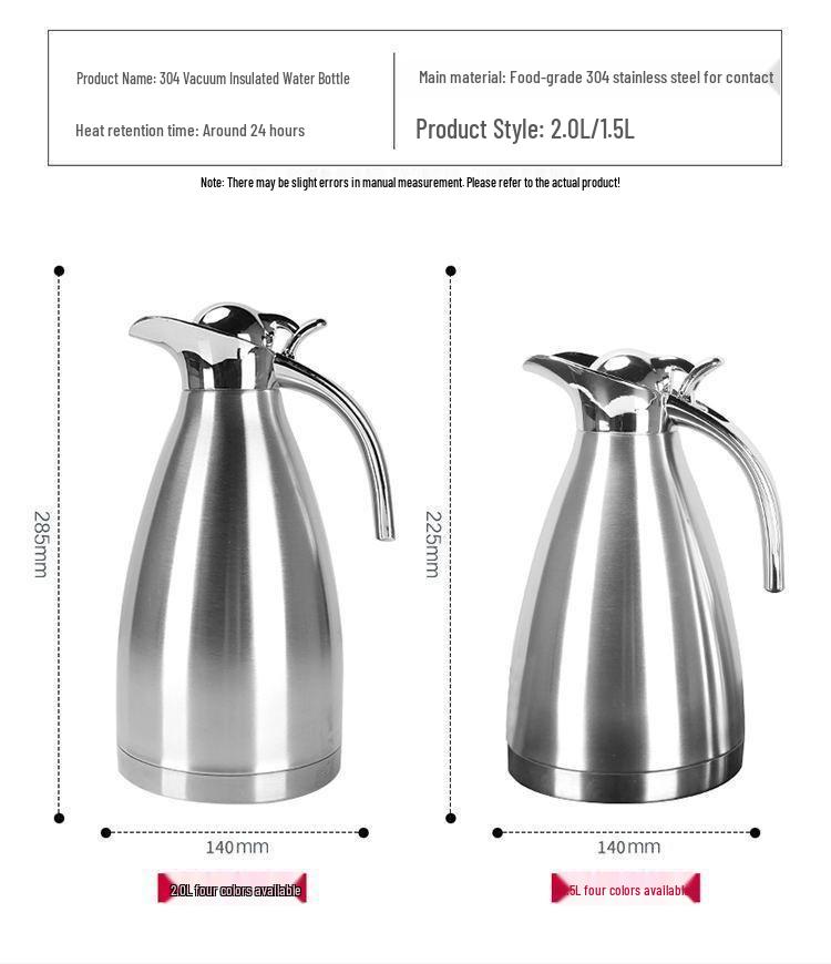 304 Stainless Steel Vacuum Insulated Water Bottle & Thermos - Large Capacity Kettle