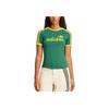 Adidas Originals Round Neck Striped Comfortable Casual Short Sleeve Raglan T-Shirt Women T-Shirts Academy-Green Gray-White JC7703