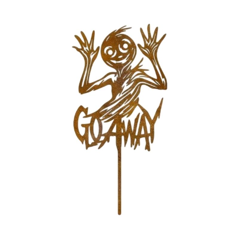 Unique Gothicism Creature Garden Sculpture With Rustproofed Metal Construction Easyly Install Ground Stake 1
