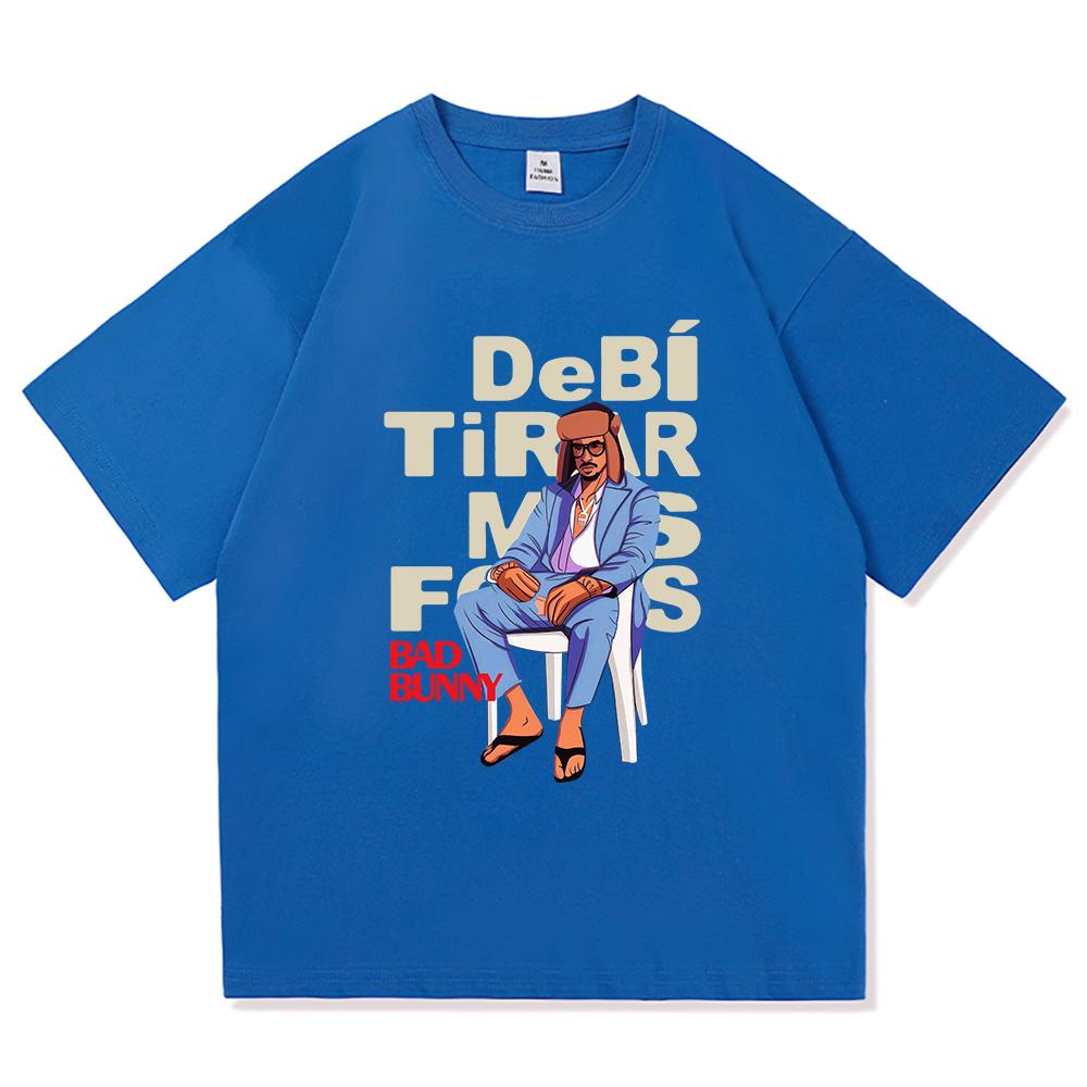 Bad Bunny T Shirt 2025 Fashion Men/Women Vintage Funny Frog Debí Tirar Más Fotos T-Shirt
