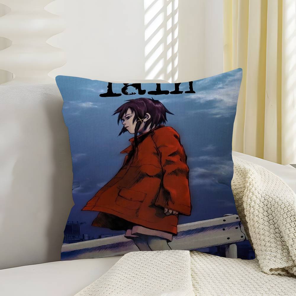 

Japan Anime Lain Cushion Cover Pillow Cover Decor Pillowcase Printed Cushion Case for Couch 12x12Inch