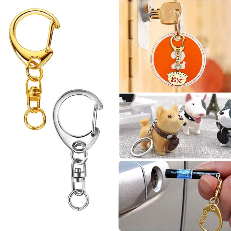 Split for Key Ring with Chain and Jump Rings Gold/Silver Metal Split for Key Chain Ring Parts with Open Jump Ring and Co