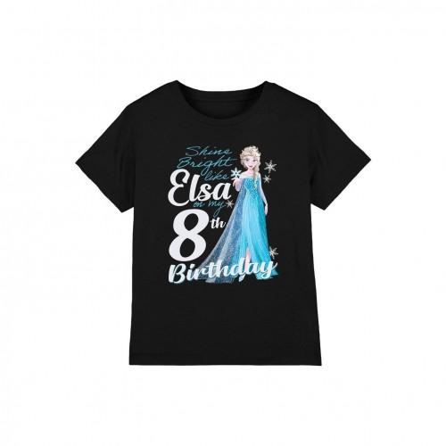 Frozen Childrens/Kids Bright Like Elsa 8th Birthday T-Shirt