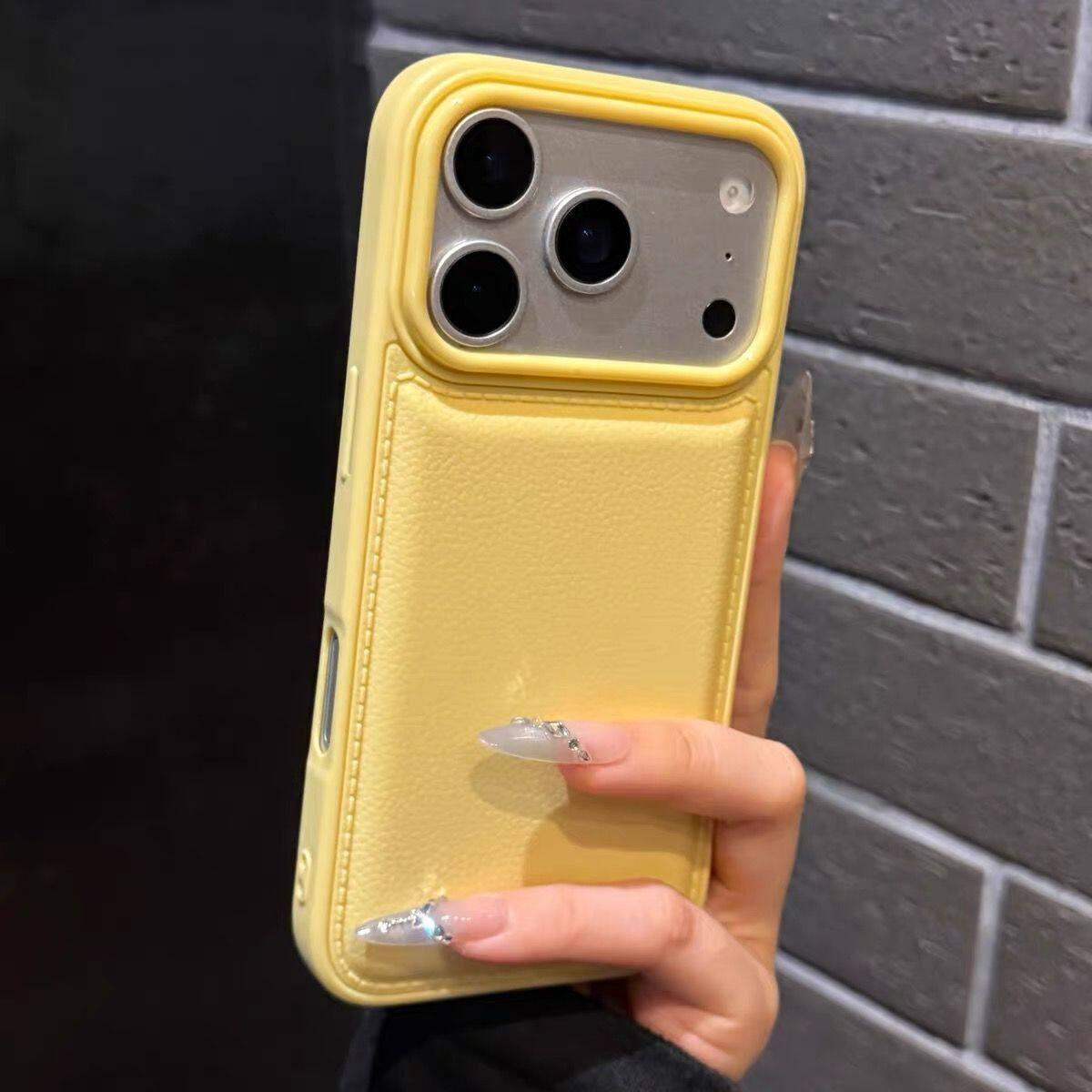 Pure Color Leather Cortex Case for For Iphone 1 16 17 Pro Max 14 Plus 11 12 13 Airbag Bumper Shockproof Skin Feel Cover iPhone 13 Pro