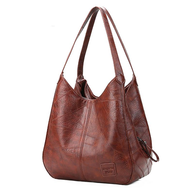 Lcauto Parts Women's Burgundy Vintage Genuine Leather Large Capacity Handbags Shoulder Bags