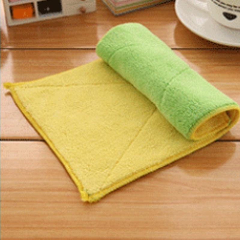 Double-sided Microfiber Dish Towels Thickening Cloth Dish Nonstick Oil Absorbent Kitchen Towels