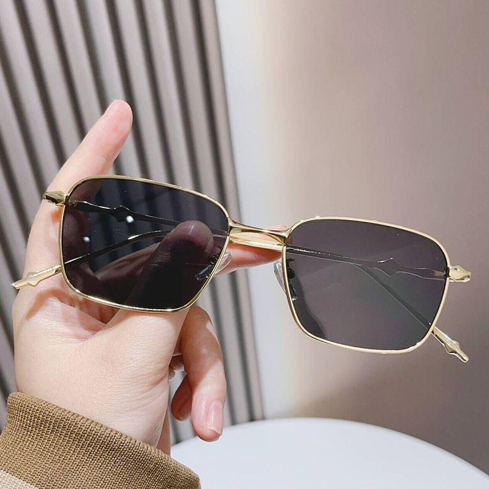 Прямоугольные солнцезащитные очки Металлическая оправа Панк Солнцезащитные очки Хип-хоп — фото 4