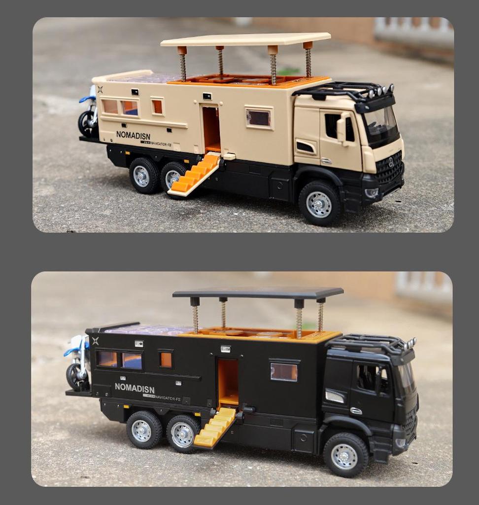 1:24 Модель автомобиля из сплава Nomad RV со звуком и светом, Игрушка с инерционным механизмом для детей