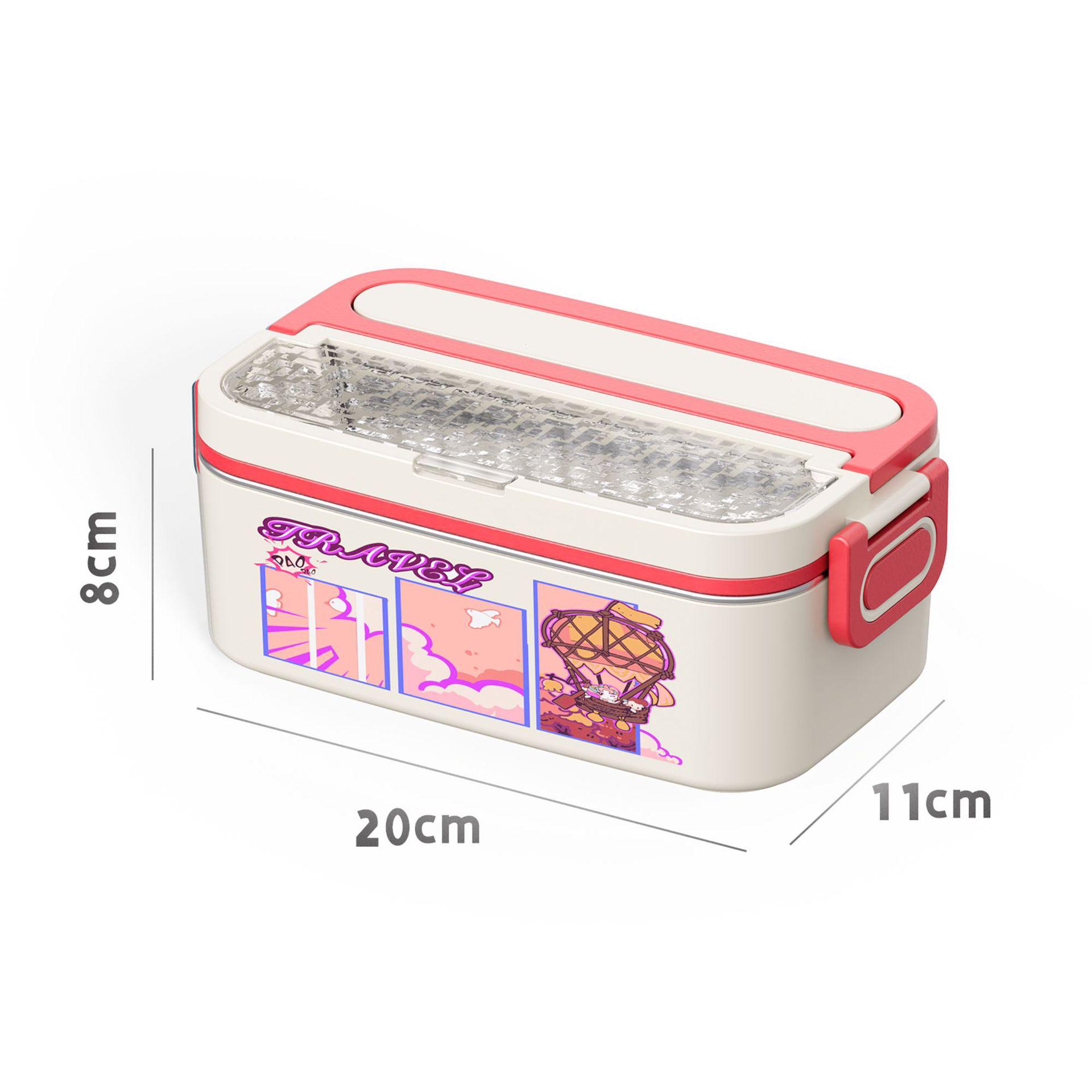Cartoon Student Stainless Steel Bento Lunch Box - Microwave Safe, Food Grade, Compartmented for Freshness