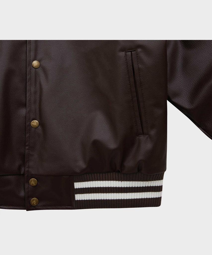 Ffeff Studio Leather Varsity Jacket (Brown)