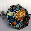 Stained Celestial Window Panel: Vibrant Solar System DesignUmbrella, Portable 3-Fold Compact Umbrella for Men & Women Gift