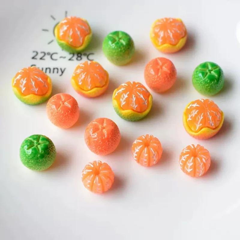 

Mini Resin Orange Simulation Fruit DIY Jewelry Accessories for Hair Clips Phone Case Invitation Letter Christmas Ornaments random 1pcs