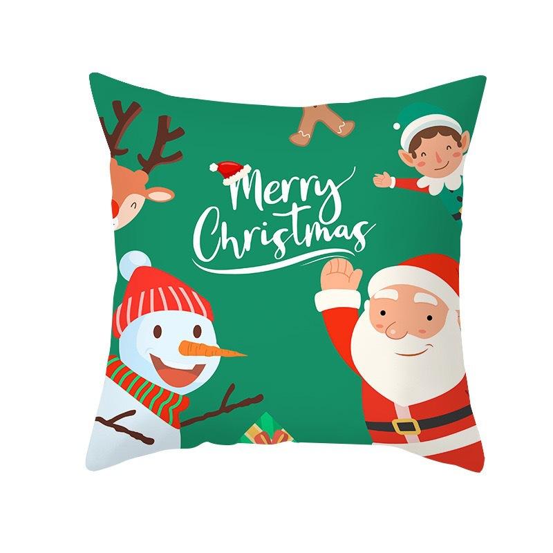 Cartoon Christmas Pillowcase Printing Cross-border Pillowcase Living Room Sofa Home Cushion Cover Wholesale